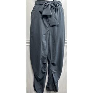 Paskho Pants Women’s L Gray Travel Comfort Joggers Elastic Waist Tie Front Light